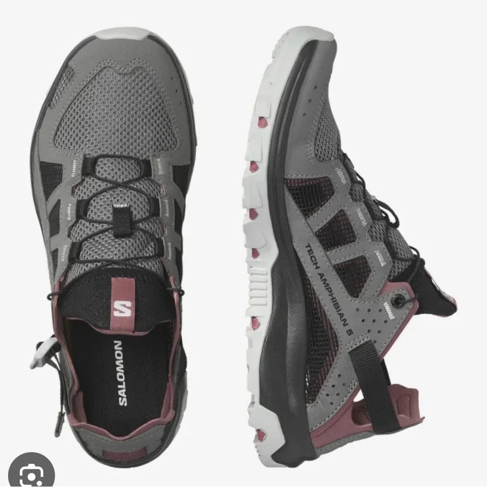 Salomon Gray and Black Athletic Shoes for Trail Running - Picture 5 of 13